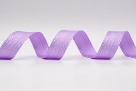 Фиолетовая лента из гросгрейна с клетчатым краем с одной стороны_K1762-PT086